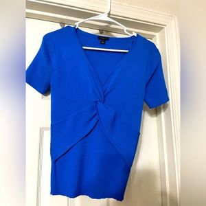 Royal blue knot front top